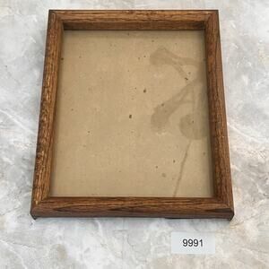 Vintage Solid Oak Large Picture Frame 8.5" x 10.5"
